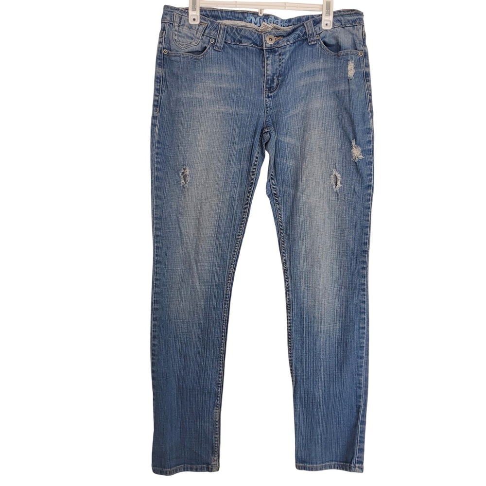 Vintage Mudd Skinny Low Rise Jeans Distressed Light Wash Denim y2k Sz:13